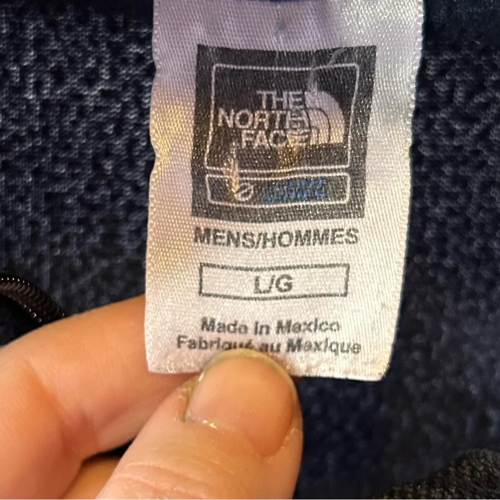 Northface 1/4 zip men’s navy and black fleece size large